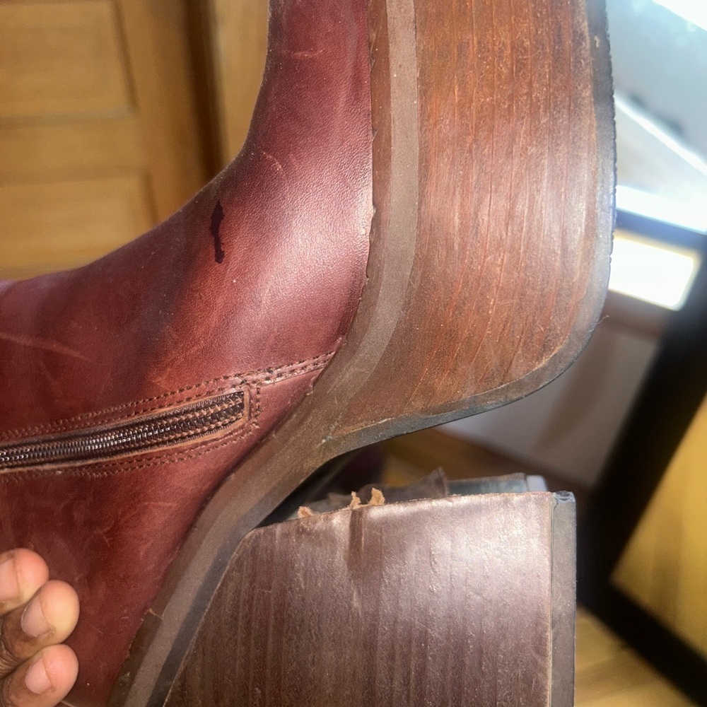 Vintage Sonax 70s Chunky Platform Brown Mahogany Boots - Picture 5 of 10